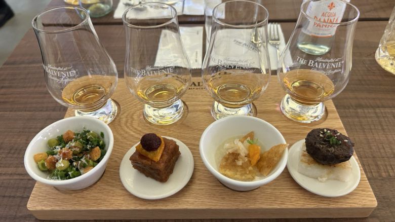 발베니 메이커스 테이블 팝업스토어에서 마련한 발베니 페어링 세트.