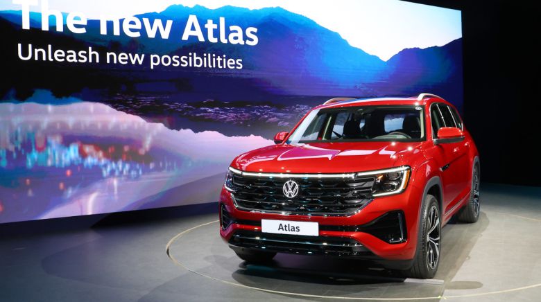 26일 인천 중구 스튜디오파라다이스에서 열린 폭스바겐 신형 아틀라스 미디어 론칭 행사에서 '신형 아틀라스'가 공개되고 있다.