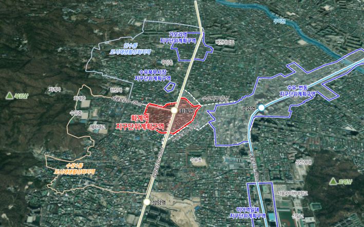 화계역  지구단위계획구역 위치도.