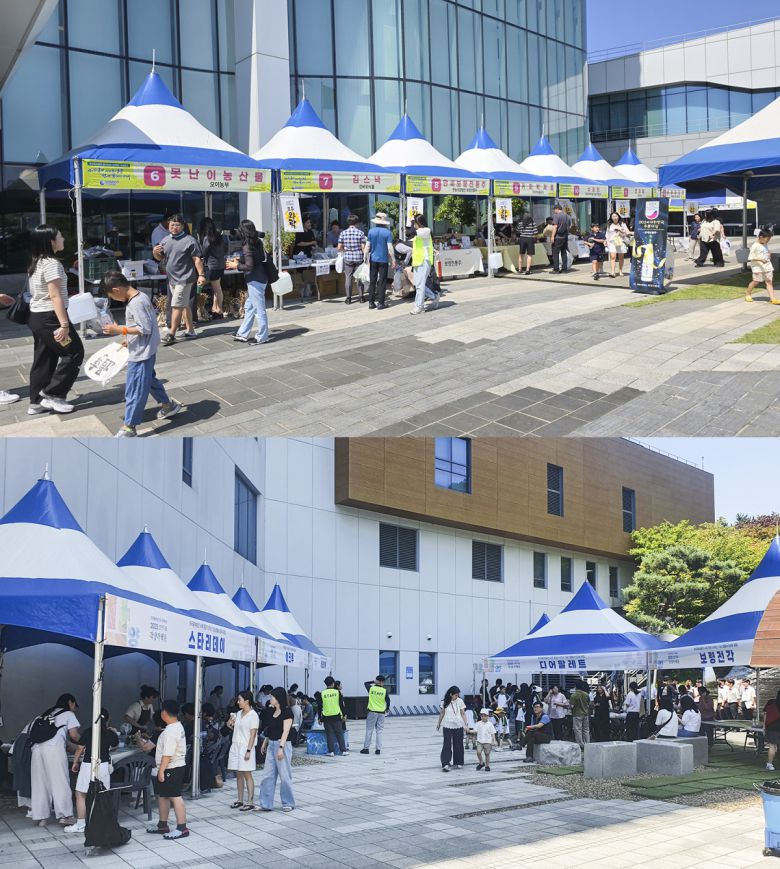 한국중부발전은 9일 개최한 ‘본사 이전 10주년 기념식' 부대행사로 특산물 플리마켓과 보령 예술인들의 가죽공예, 조향 체험 부스 등의 프로그램을 진행했다.