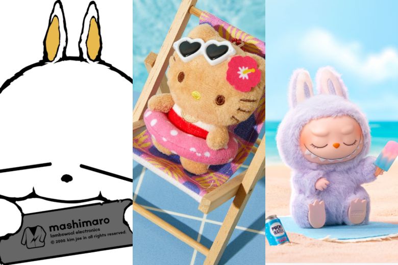 마시마로(왼쪽부터), 헬로키티, 라부부. (출처=마시마로 공식 인스타그램, 올리브영, 팝마트 공식 스토어 캡처)