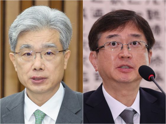 24일자로 6년 임기를 개시한 대통령 추천 몫 헌법재판관 2명. 김상환(왼쪽) 헌법재판소 소장과 오영준 헌법재판관