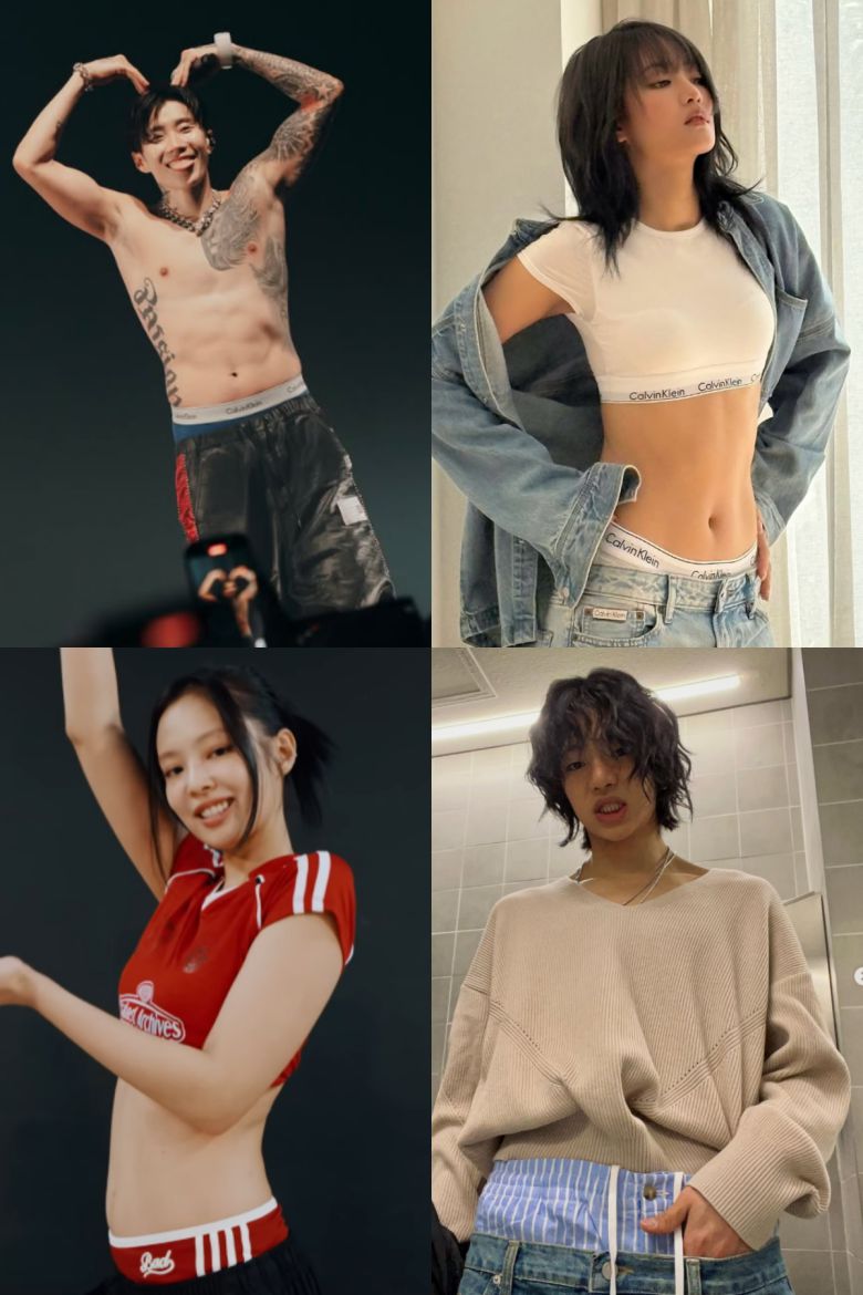 (출처=박재범·아이들 민니·올데이 프로젝트 타잔 인스타그램, 제니 유튜브 채널 캡처)