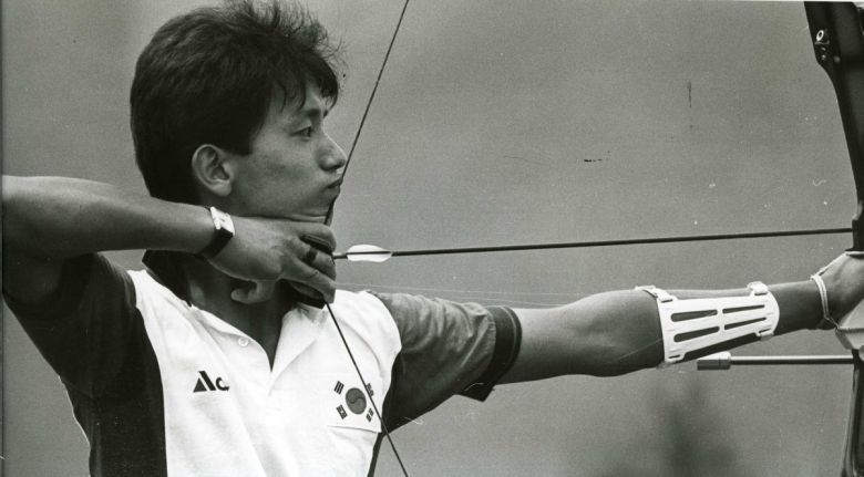 1988년 6월 27일 화랑양궁장에서 열린 양궁 국가대표 최종선발 2차전 첫날 그랜드 피타방식경기에서 토탈 637점을 기록한 박성수가 1위를 차지했다. (연합뉴스)