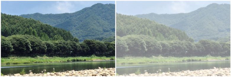 정상 시야와 백내장 환자의 시야