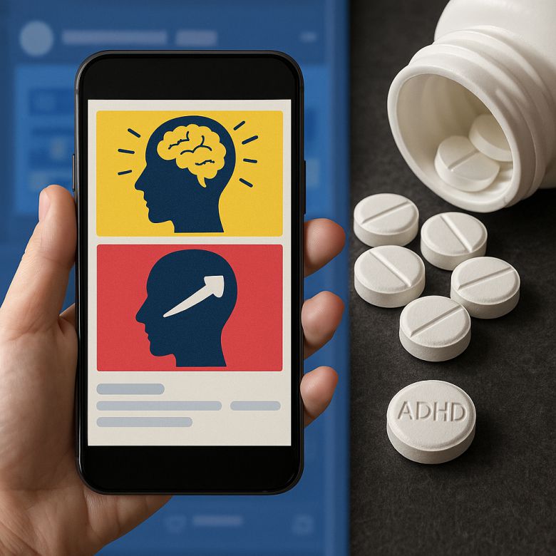 수능을 앞둔 20일, 집중력 향상·ADHD 치료제와 관련된 이미지를 스마트폰 화면에 띄운 참고 이미지가 불법 의약품 광고 및 판매와 맞물려 식약처의 특별 점검 배경을 보여주고 있다.