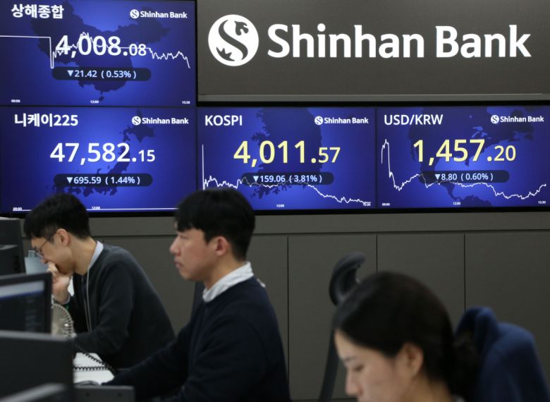 지난 14일 오후 3시 30분 기준 신한은행 딜링룸.