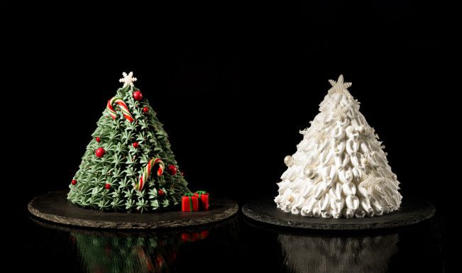 켄싱턴호텔 여의도에서 만나볼 수 있는 ‘그린 포레스트 트리’와 ‘화이트 스노우 트리’ 케이크 이미지.