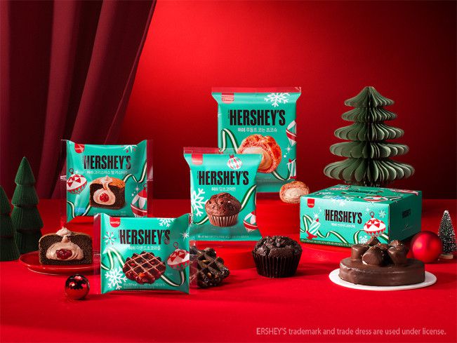 SPC삼립이 허쉬와 함께 선보인 2025 겨울 시즌 제품.