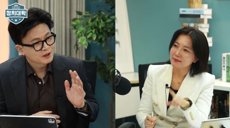 왼쪽부터 한동훈 전 국민의힘 대표, 임윤선 변호사.