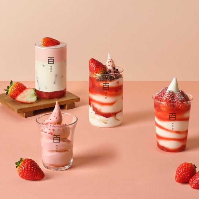 백미당 제철 딸기로 만든 시즌 메뉴 4종.