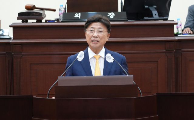 ▲ 지난 20일 제232회 임시회 제2차 본회의에서 시정질의하는 박주학 의원 ⓒ 영천시의회