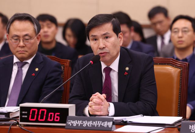 ▲국방부 장관 직무대행인 김선호 국방부 차관이 9일 국회에서 열린 법제사법위원회 전체회의에서 발언하고 있다. ⓒ연합뉴스