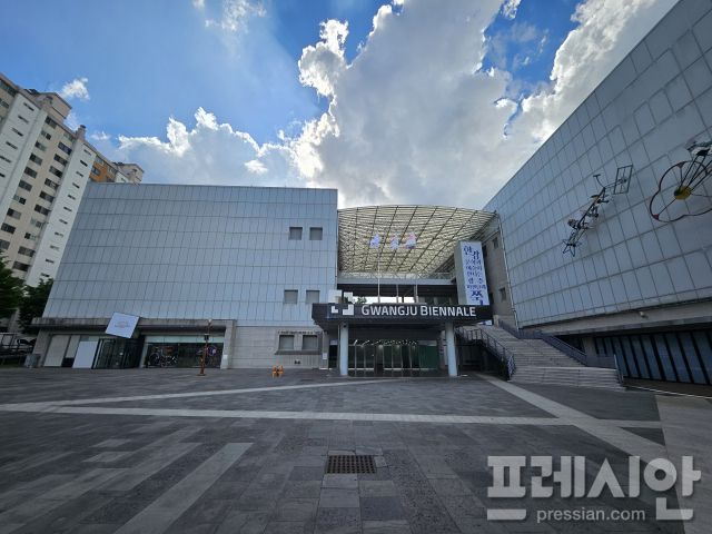 ▲1일 광주 북구 비엔날레 전시관의 모습.2025.07.01ⓒ프레시안(김보현)