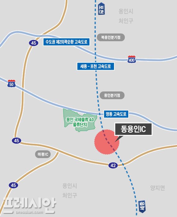 ▲동용인IC 위치도. ⓒ용인특례시
