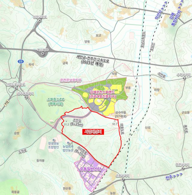 ▲김제 지평선 제2일반산업단지 조성 예정지 위치도. ⓒ전북특별자치도