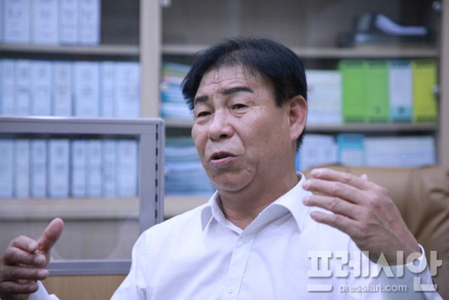 ▲김용태 전 노무현재단 광주시민학교장ⓒ프레시안(백순선)