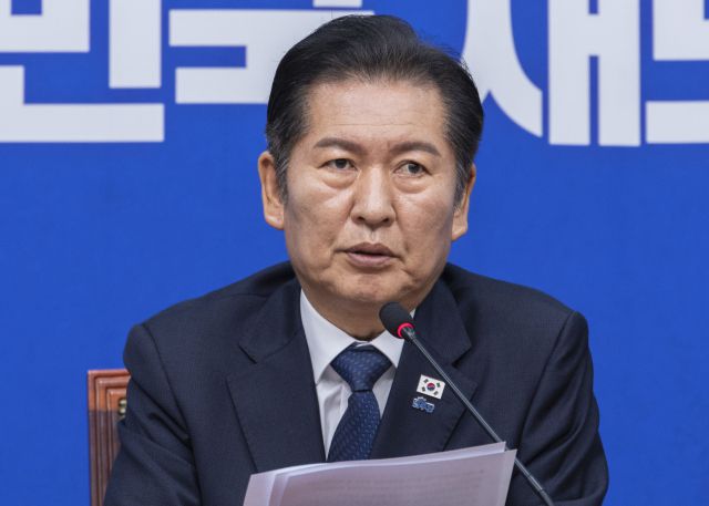 ▲더불어민주당 정청래 대표가 15일 국회에서 열린 최고위원회의에서 발언하고 있다. ⓒ연합뉴스