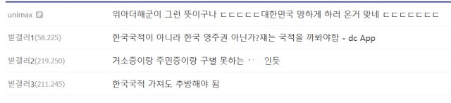 ▲최서연 씨에 대한 악성 댓글ⓒ디시인사이드 갈무리