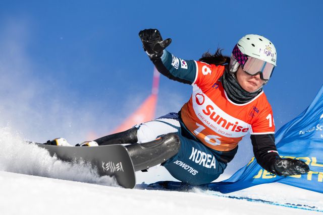 ▲알파인스노보드 정해림 선수. ⓒ국제스키연맹