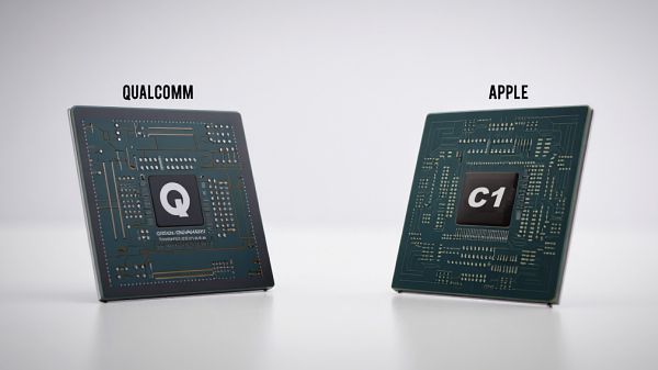 스마트폰 통신 모뎀 칩을 둘러싼 퀄컴과 애플의 경쟁이 본격화되고 있다 [사진: Reve AI]