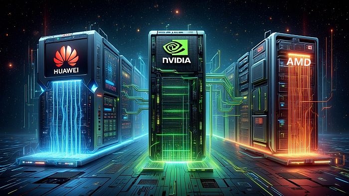 AI 슈퍼컴퓨팅 시장에서 화웨이, 엔비디아, AMD가 경쟁을 벌이고 있다 [사진: Reve AI]