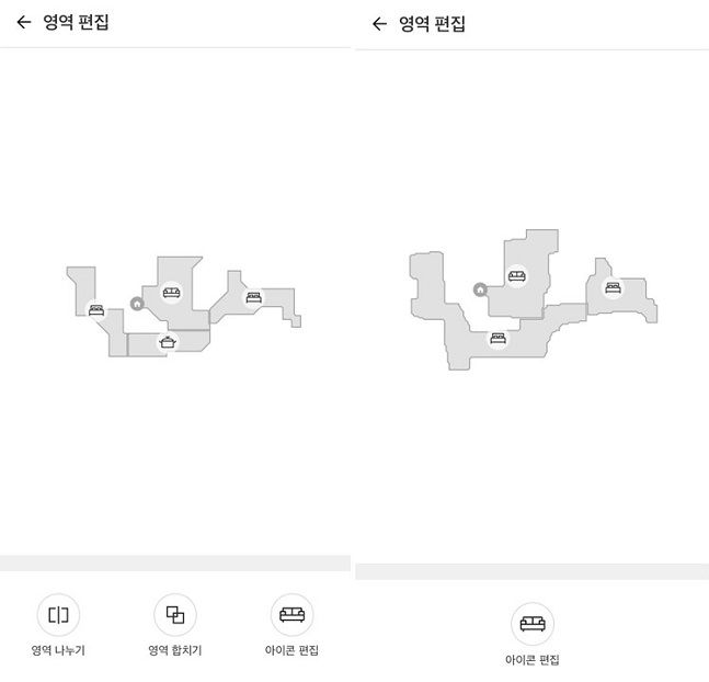 코드제로R9의 경우 씽큐앱에서 도면 편집이 가능했지만, M9은 불가능했다. /사진=백유진 기자 byj@