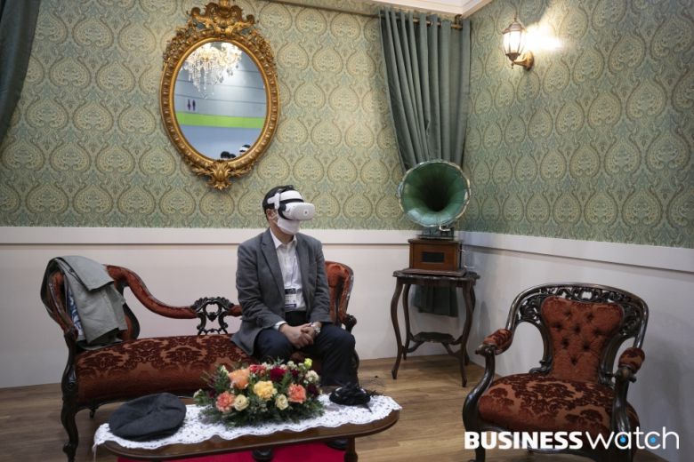 서울의 역사를 둘러볼 수 있는 메타버스 서비스 시연/사진=이명근 기자 qwe123@