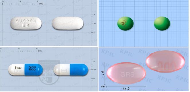 알약 종류. 위 왼쪽부터 시계방향으로 정제, 장용제(필름코팅), 연질캡슐, 경질캡슐. /사진=약학정보원