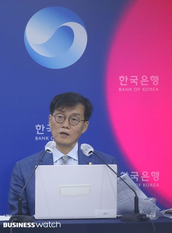 이창용 한국은행 총재가 21일 오전 서울 중구 한국은행에서 열린 물가안정목표 운영상황 점검 설명회에서 발언하고 있다./사진=이명근 기자 qwe123@