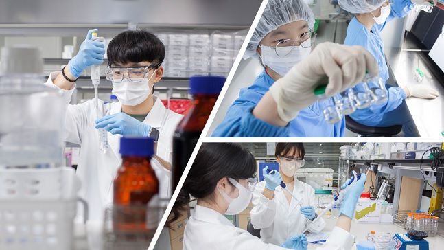 스카이코비원 품질 검증 중인 직원들의 모습. /사진=SK바이오사이언스