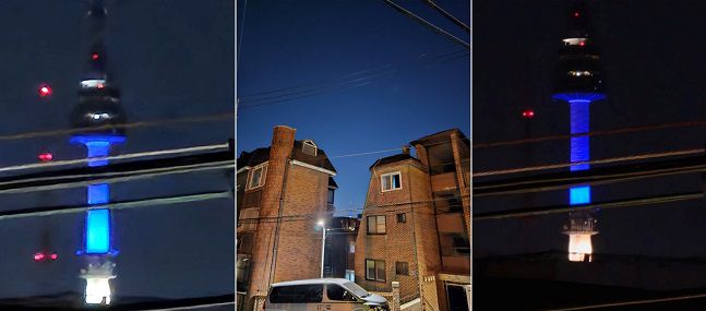 갤럭시S23 플러스 30배줌(왼쪽), 울트라 30배줌(오른쪽) 사진 비교. 울트라로 촬영한 사진이 남산타워가 더 진하고 선명하게 보였다./사진=백유진 기자 byj@