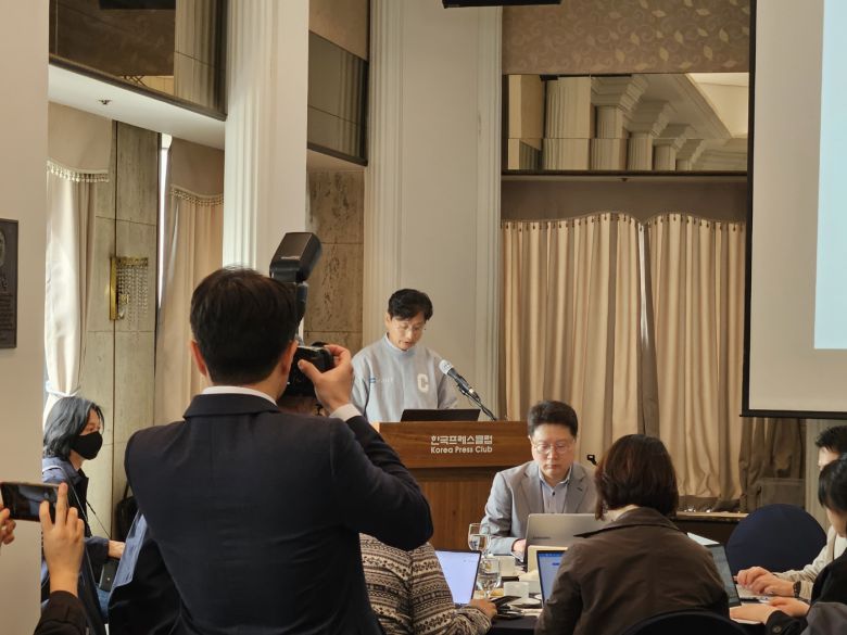 남경호 자이가이스트 대표가 사업을 소개하고 있다 / 사진=이하은기자