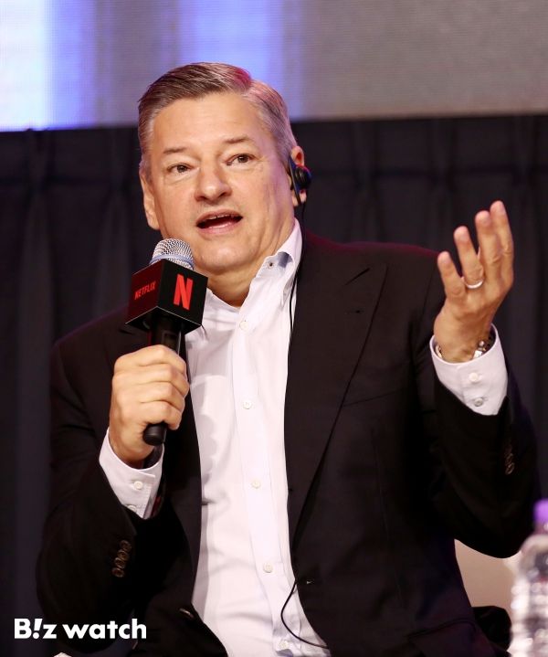 테드 서랜도스 넷플릭스 공동 최고 경영책임자가 22일 오전 서울 종로구 포시즌스호텔에서 '넷플릭스와 한국 콘텐츠 이야기' 간담회를 갖고 있다./사진=사진공동취재단