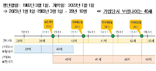보험 나이 계산 예시/자료=금융감독원 제공