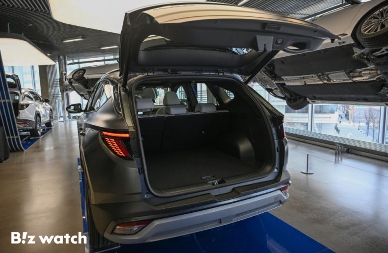 현대자동차가 강남구 현대모터스튜디오서울에서 상품 경쟁력을 강화한 대표 준중형 SUV '더 뉴 투싼'을  출시했다. /사진=이명근 기자 qwe123@