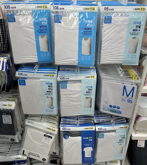 한 다이소 매장의 이지쿨 제품 매대/사진=김아름 기자 armijjang@