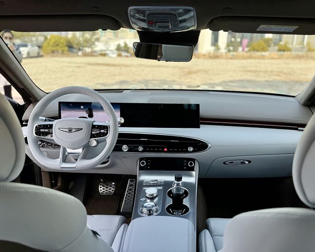 제네시스 GV70 전동화 모델 내부./사진=백유진 기자 byj@