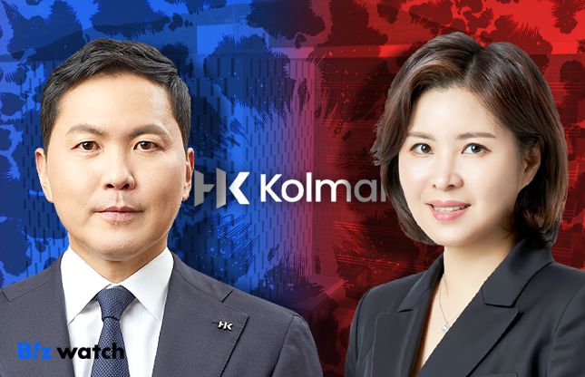 윤상현 한국콜마 부회장(왼쪽)과 윤여원 콜마비앤에이치 사장. / 그래픽=비즈워치