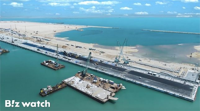 대우건설 이라크신항만1단계현장 안벽공사 전경/사진=대우건설