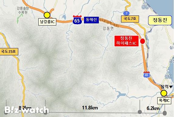동해고속도로 정동진IC 위치도/자료=한국도로공사 제공