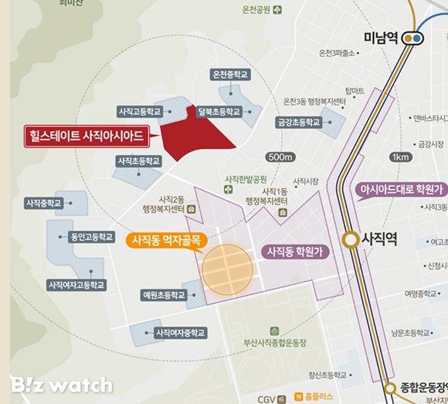 힐스테이트 사직아시아드 위치도/자료=현대건설