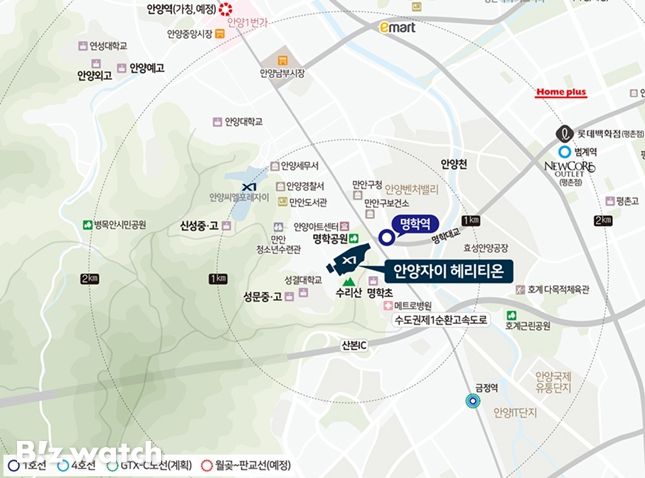 안양자이 헤리티온 위치도/자료=GS건설