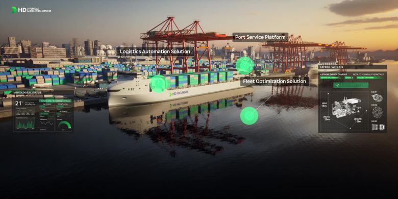 HD현대마린솔루션이 CES 2024에서 공개한 인공지능(AI) 기반 해양 데이터 솔루션 '오션와이즈./자료=HD현대