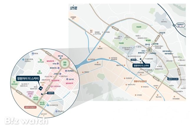 창원 자이 더 스카이 위치도./자료=창원중앙피에프브이