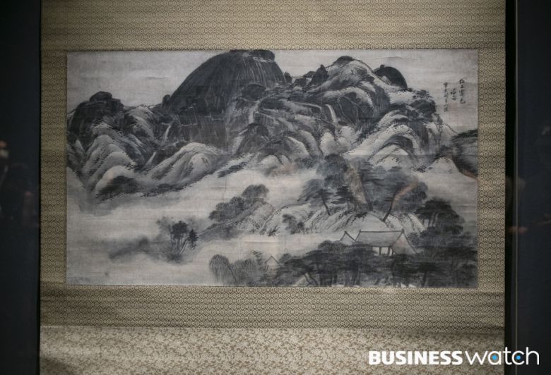 2021년 국립중앙박물관 전시에서 '인왕제색도'./사진=이명근 기자 qwe123@