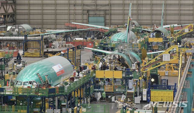 [에버렛(미국)=뉴시스] 미국 워싱턴주 에버렛에 위치한 보잉 항공기 조립공장. 자료사진. 2025.04.25 photo@newsis.com