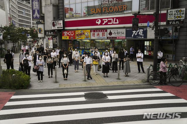 [도쿄=AP/뉴시스] 14일(현지시간) 일본 도쿄 거리. 2021.07.15.