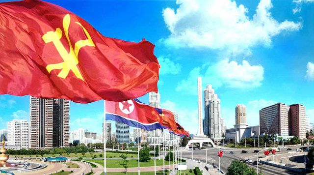 [서울=뉴시스] 북한 조선노동당기. (사진=노동신문 갈무리) 2021.08.01.  *재판매 및 DB 금지