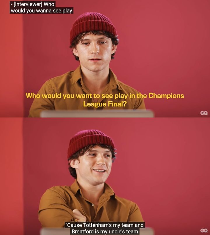 [서울=뉴시스] 톰 홀랜드가 손흥민의 팬임을 밝히고 있다. (캡처=GQ 공식 유튜브 채널) *재판매 및 DB 금지